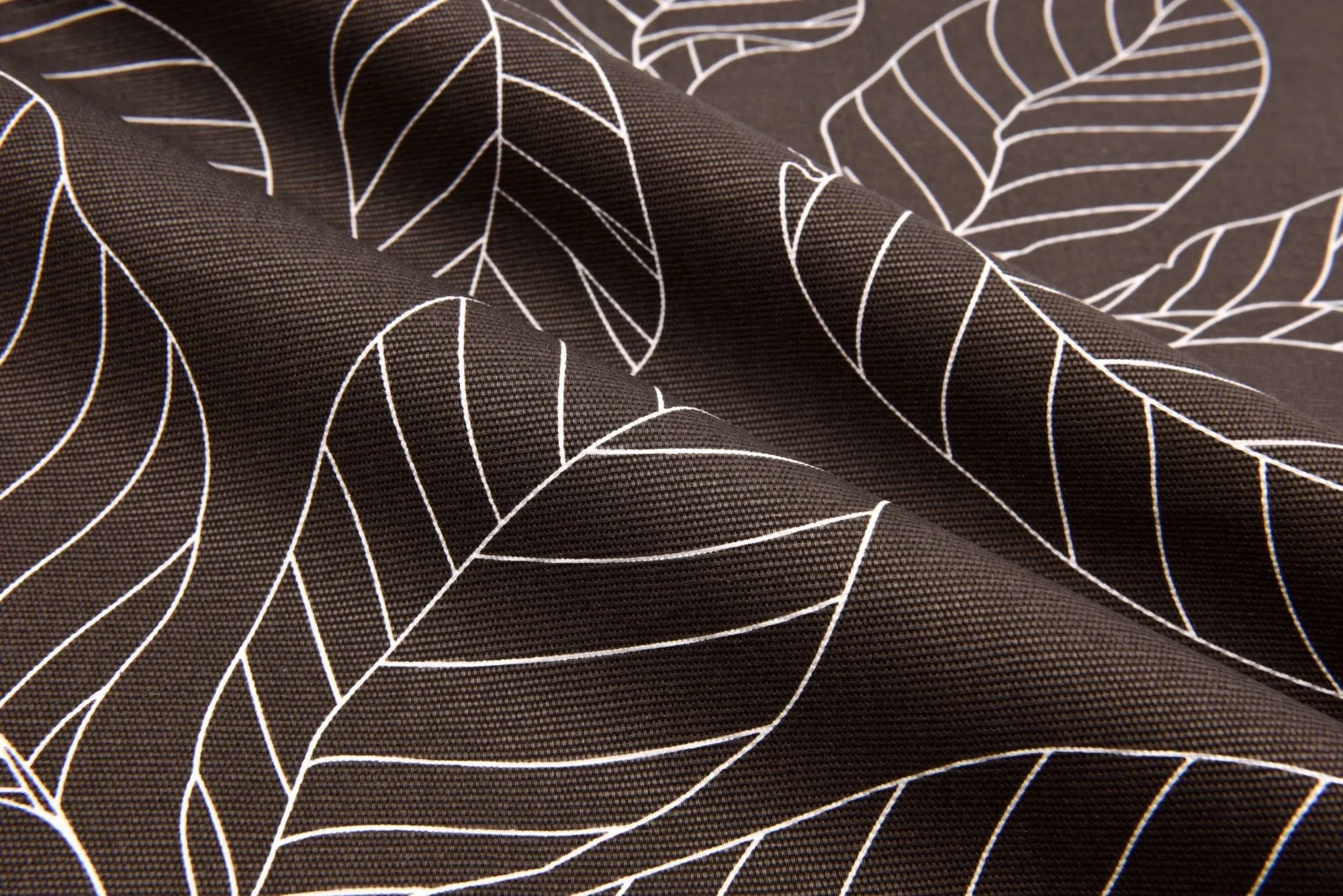 100% Cotton Half Panama Printed Fabric / Canvas printed Fabric / Grey White Leaves Digital Print  Fabric