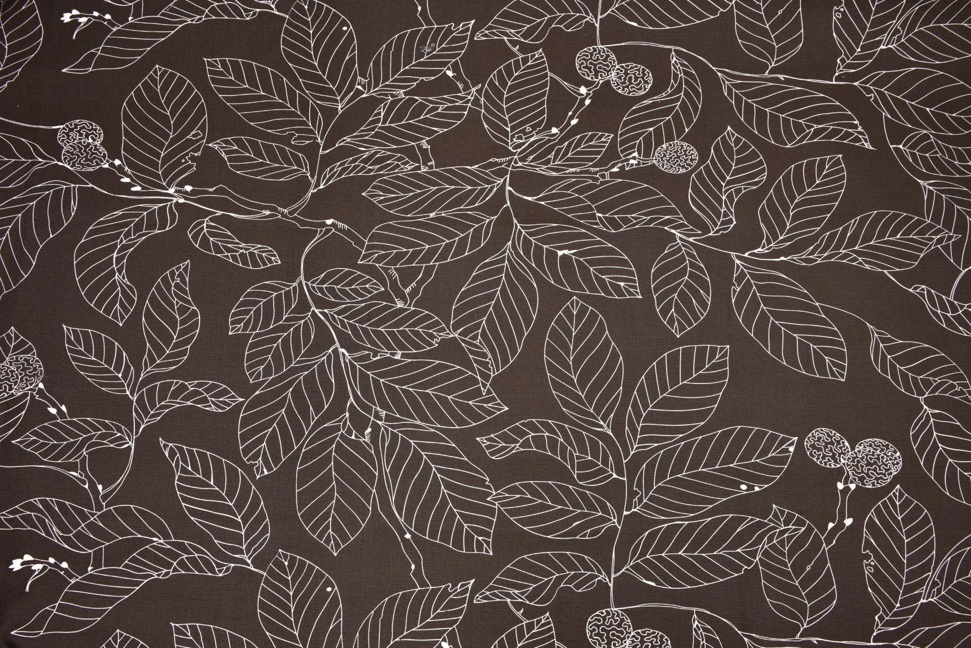 100% Cotton Half Panama Printed Fabric / Canvas printed Fabric / Grey White Leaves Digital Print  Fabric