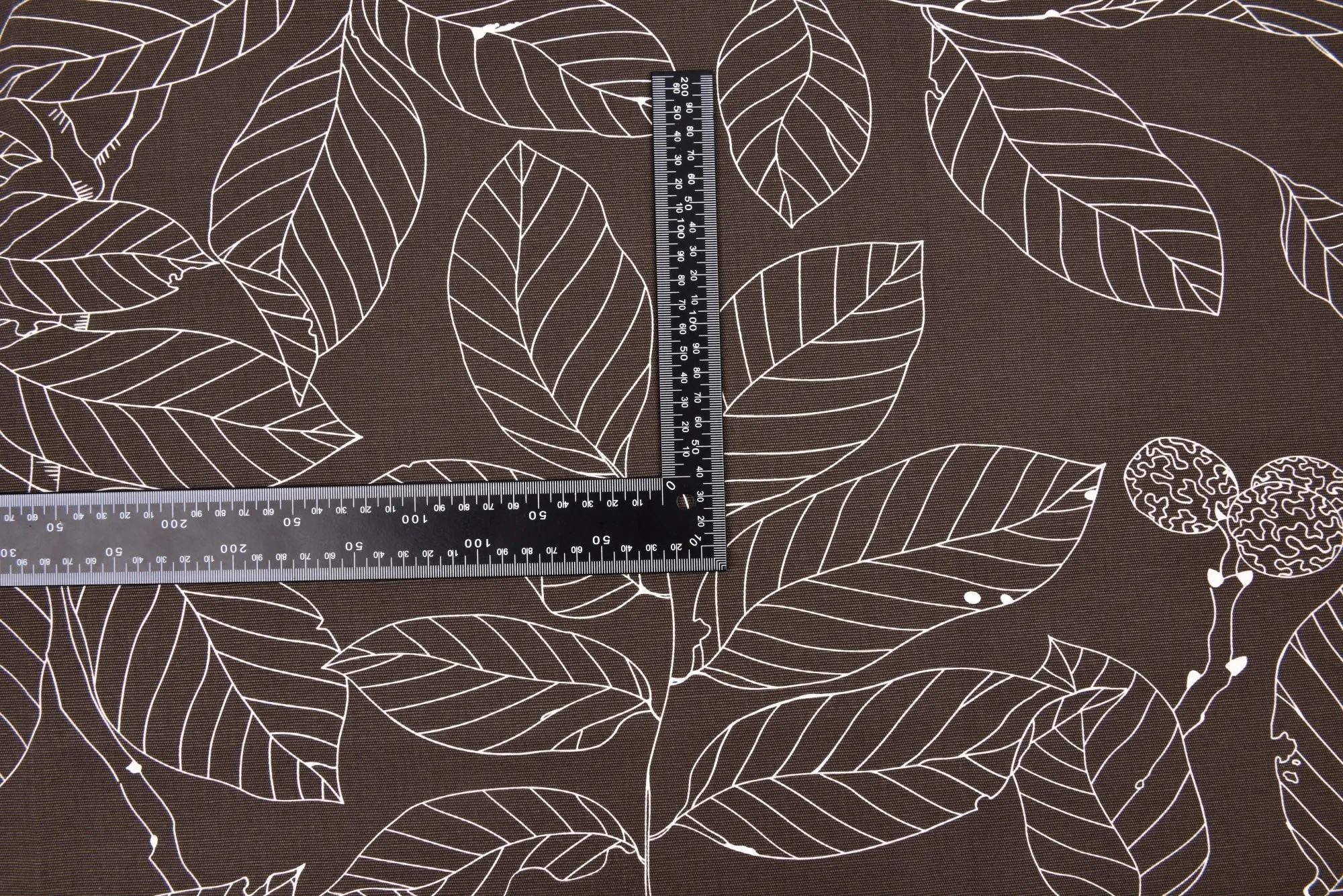 100% Cotton Half Panama Printed Fabric / Canvas printed Fabric / Grey White Leaves Digital Print  Fabric