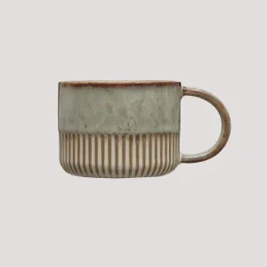 14 OZ. STONEWARE MUG WITH CRIMPED BOTTOM