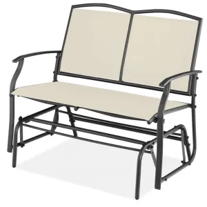 2-Seater Swing Glider Rocker with Armrests