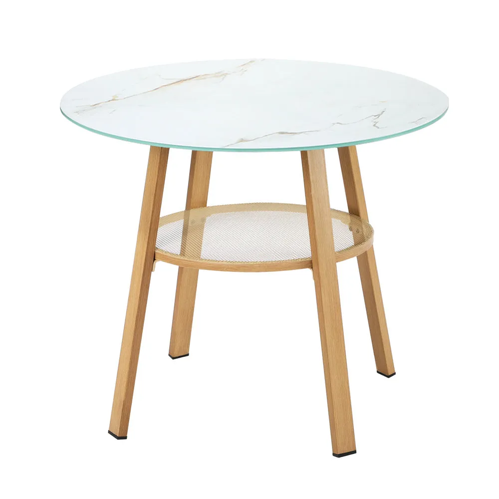 3 Piece Outdoor Dining Setting Table w/Storage Shelf