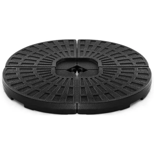 4 Pieces Round Cantilever Umbrella Base with Carry Handles for Garden