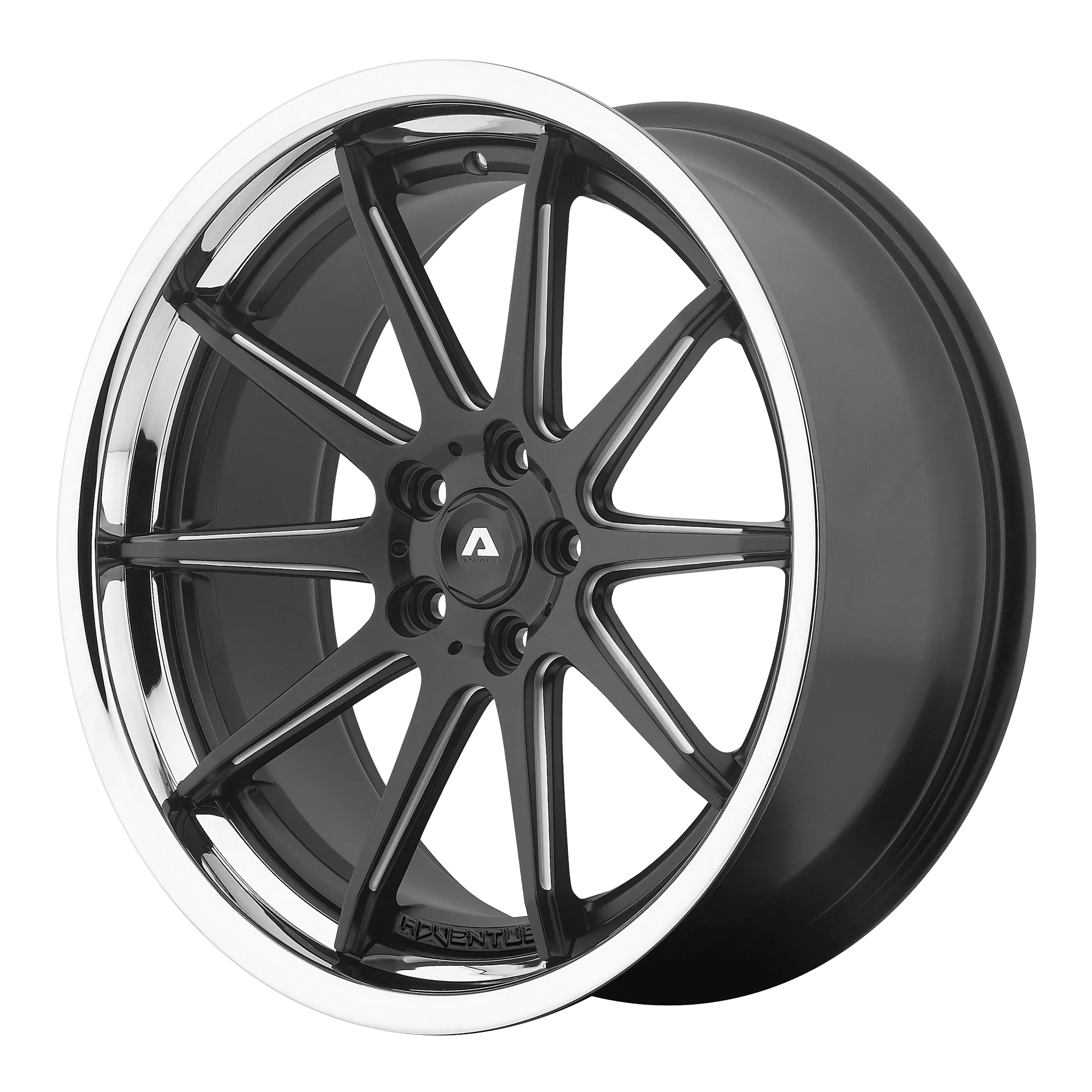 Adventus AVS-4 22X10.5 5X120 38mm Satin Black Milled With Ss Lip