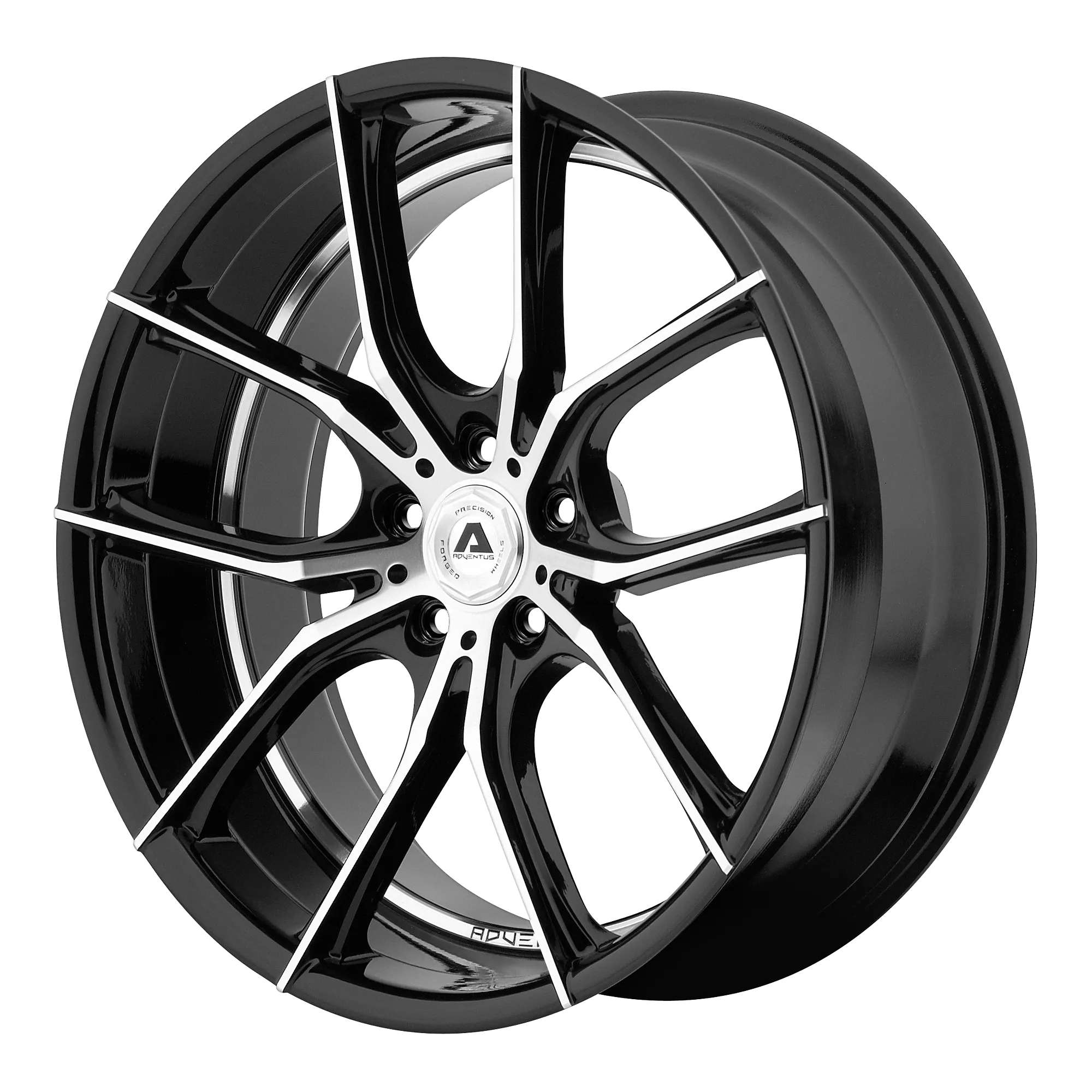 Adventus AVX-6 22X10 5X112 38mm Gloss Black Machined