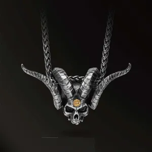 Antique 925 Silver Punk Necklace with 18k Gold Inlay