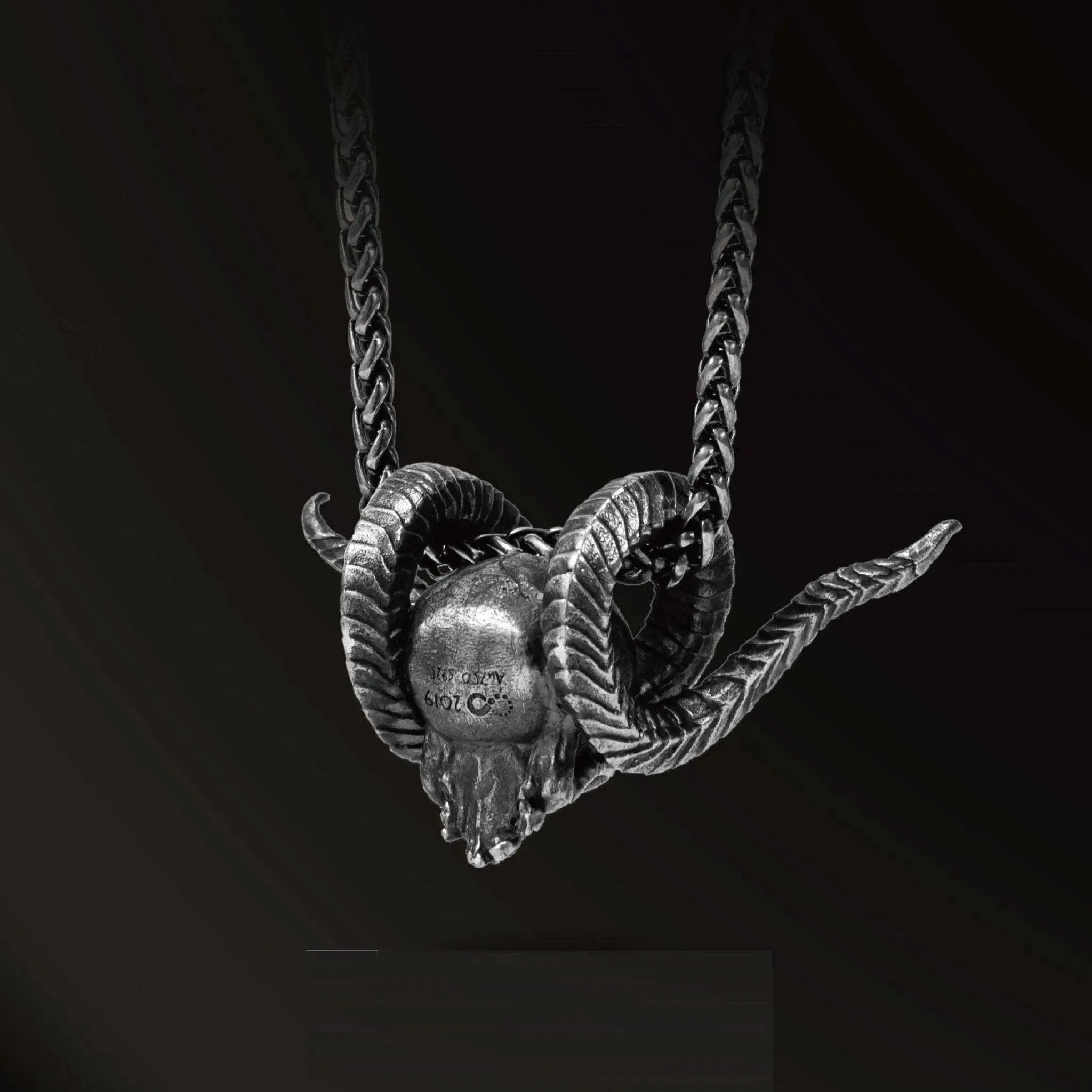 Antique 925 Silver Punk Necklace with 18k Gold Inlay