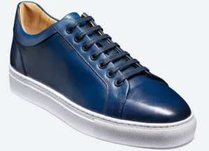 Barker - Sam, Navy Handpainted Leather Trainer