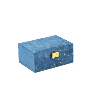 Blue Suede Jewellery Box