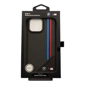 BMW M Meshed Tricolor Stripes Case with MagSafe for iPhone 16 Pro Max 6.9" Grey - BMHMP16X23PUTRA