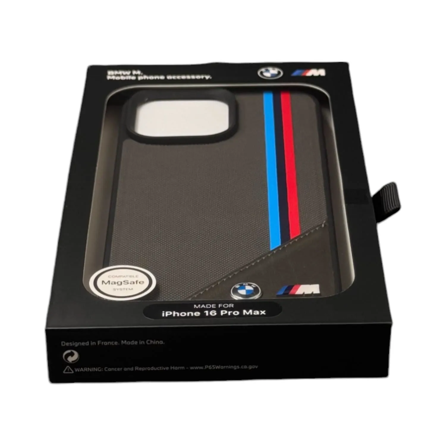 BMW M Meshed Tricolor Stripes Case with MagSafe for iPhone 16 Pro Max 6.9" Grey - BMHMP16X23PUTRA