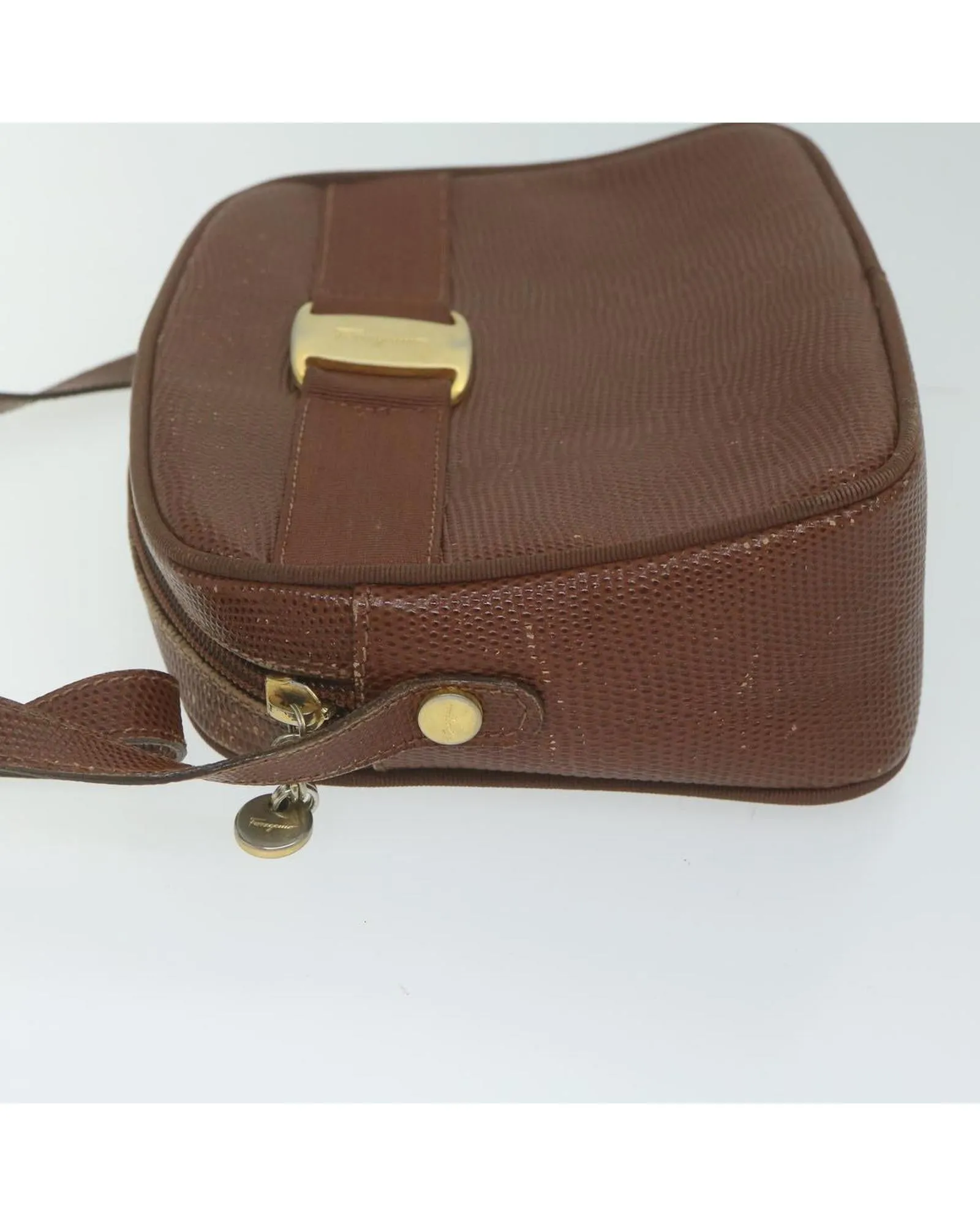 Brown and Red PVC Shoulder Bag Set by Salvatore Ferragamo