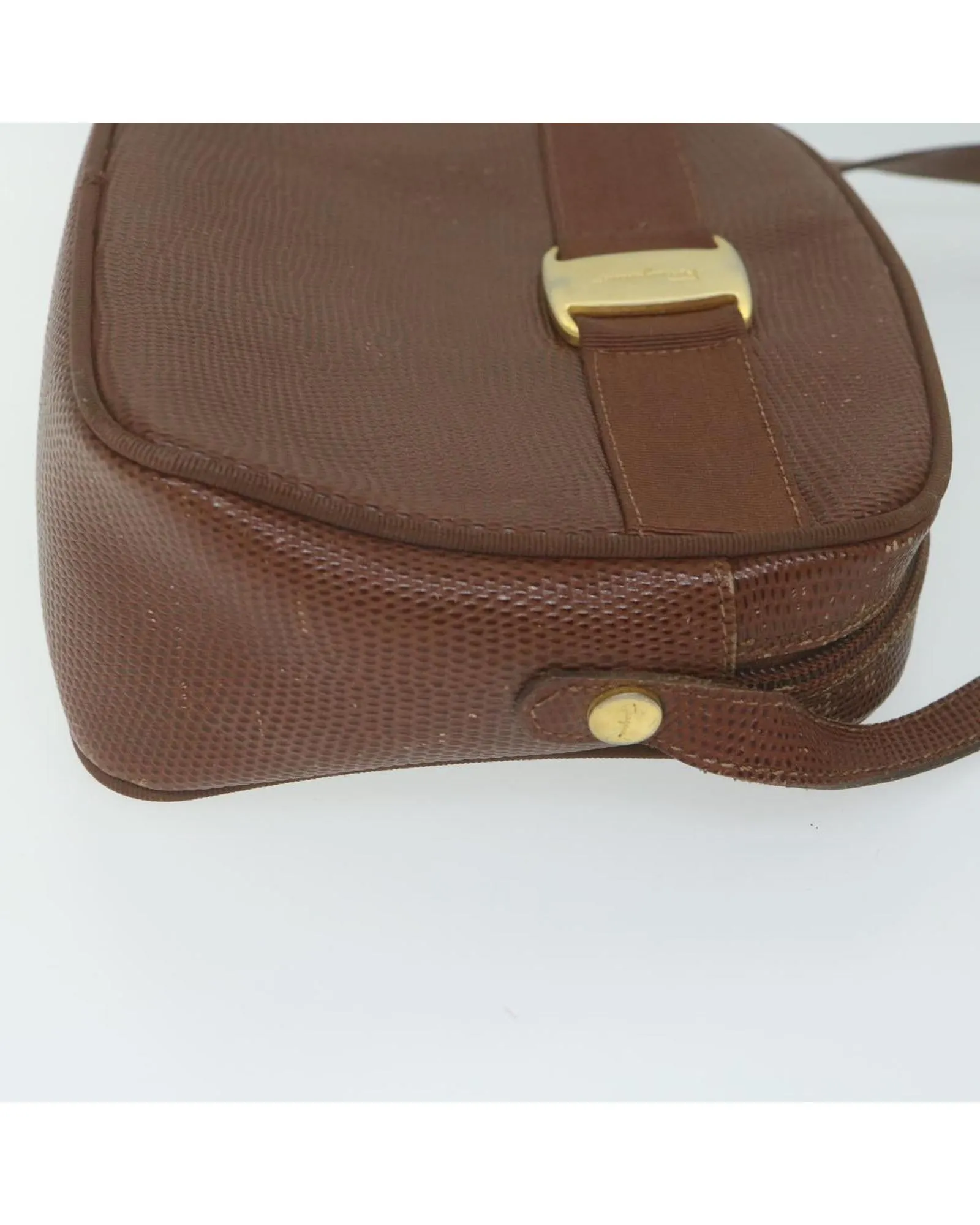 Brown and Red PVC Shoulder Bag Set by Salvatore Ferragamo