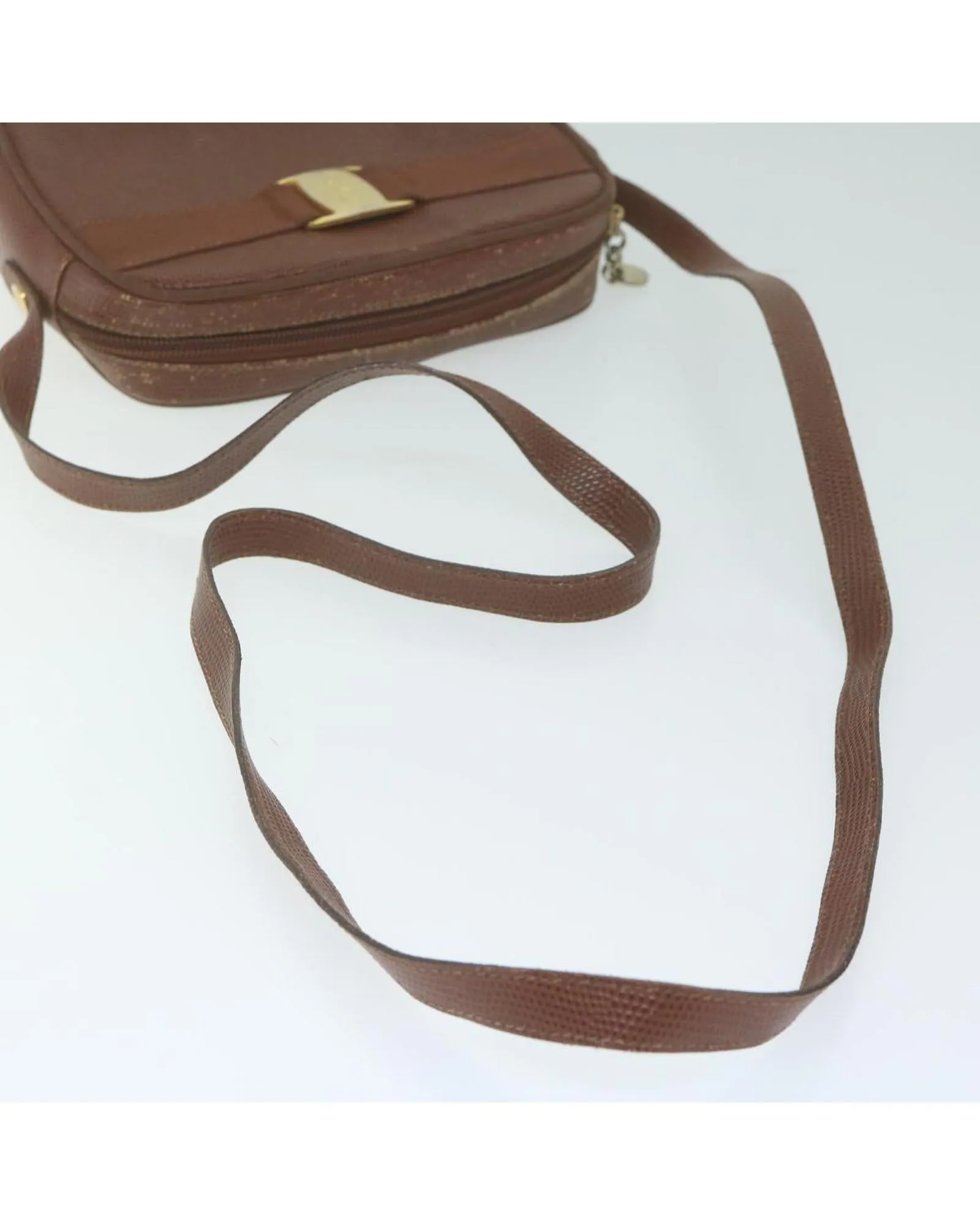 Brown and Red PVC Shoulder Bag Set by Salvatore Ferragamo