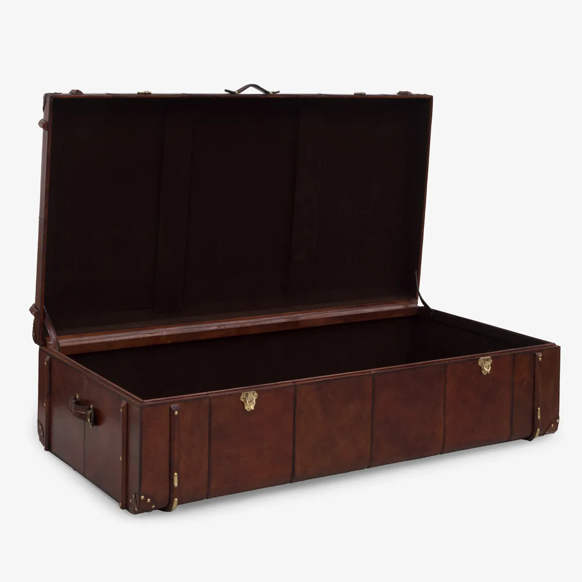 Cognac Leather Trunk Coffee Table