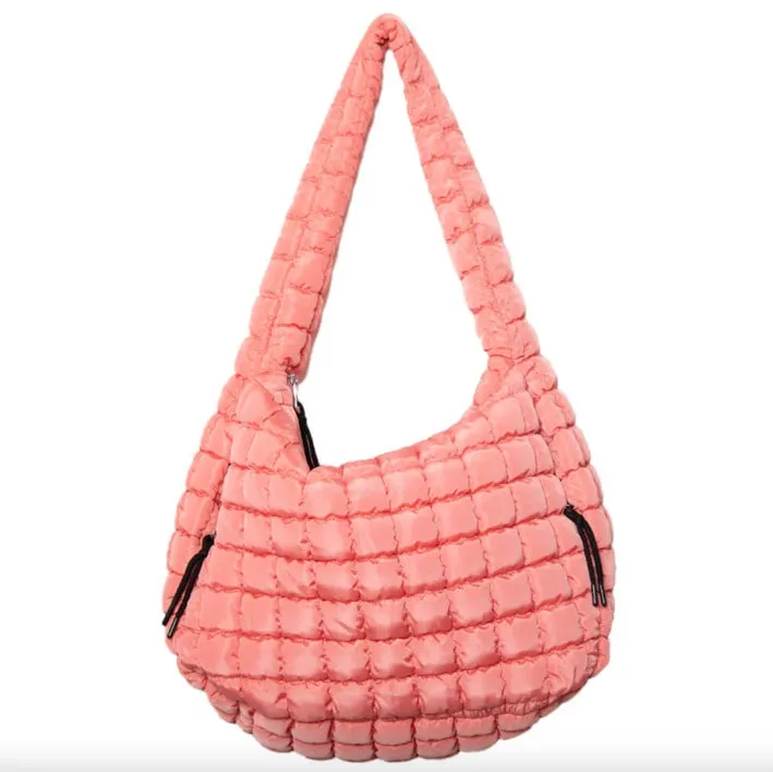 Coral Oversized Hobo Tote