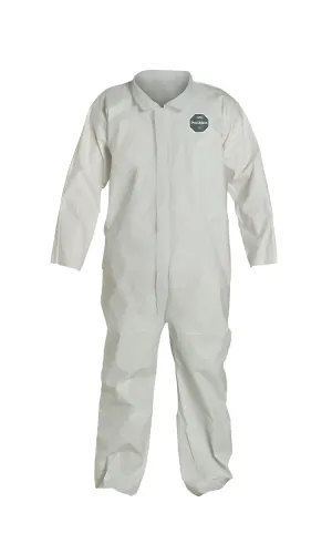Coveralls - DuPont ProShield® 60 Collar, Open Wrists & Ankles, Serged Seams, White (Case of 25) NG120S