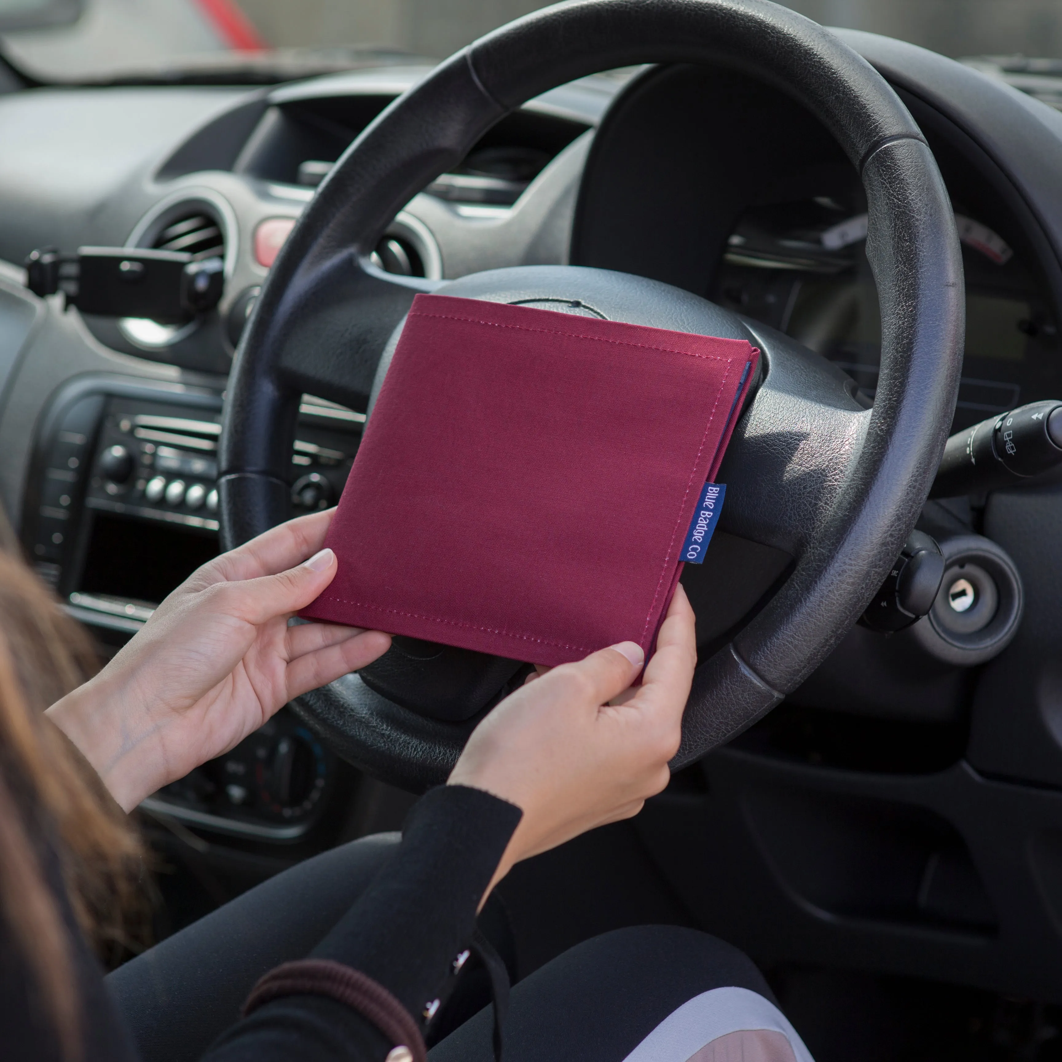 Disabled Blue Badge Wallet in Burgundy Panama