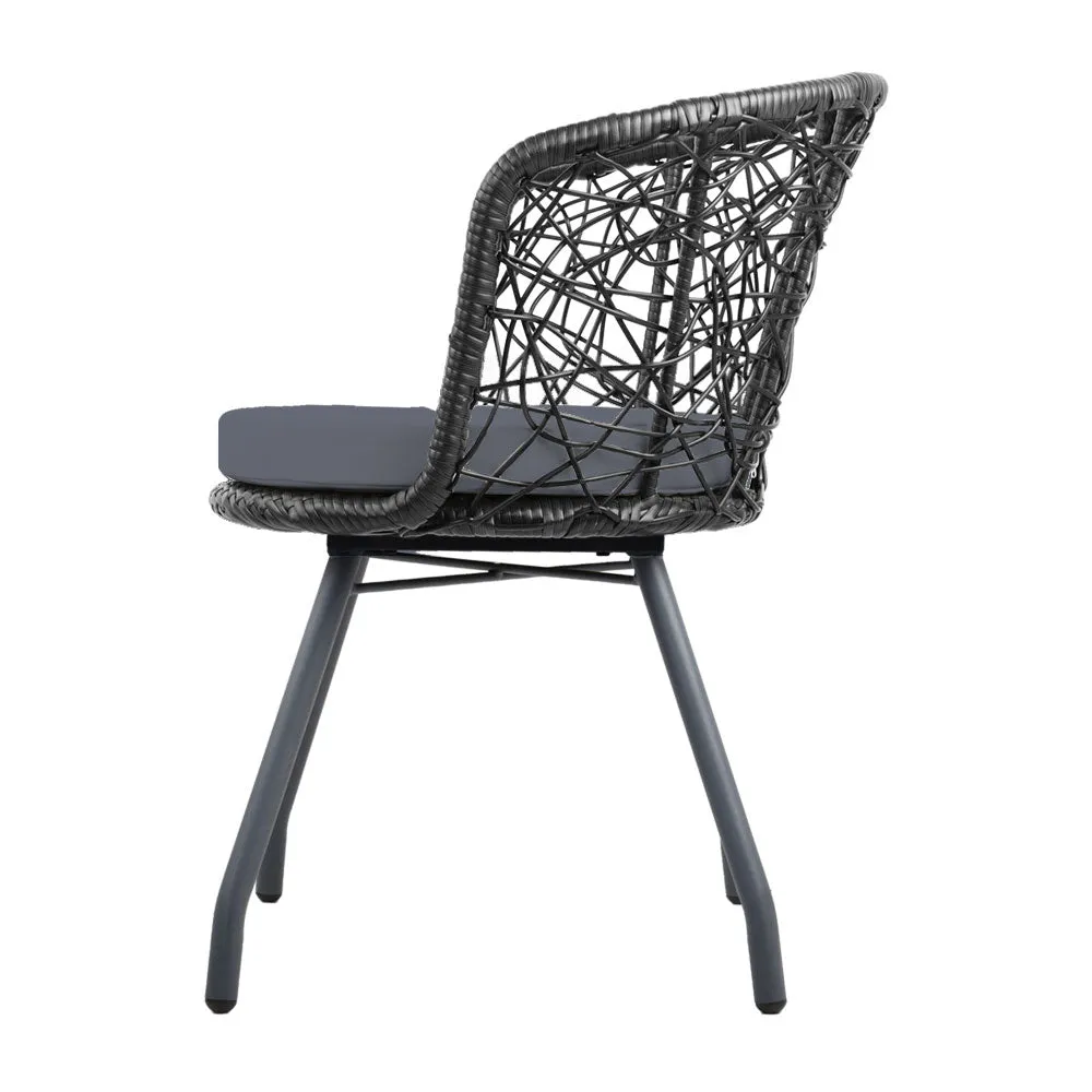 Eastwood 2-Seater Chair and Table 3-Piece Outdoor Patio Set - Black