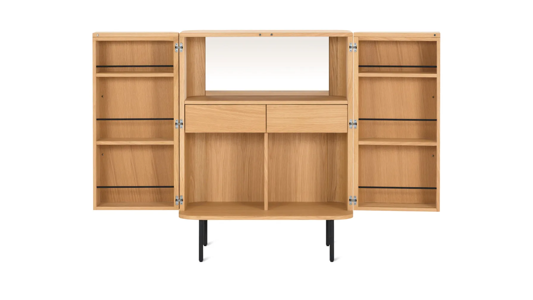 Easy Edge Bar Cabinet, White Oak