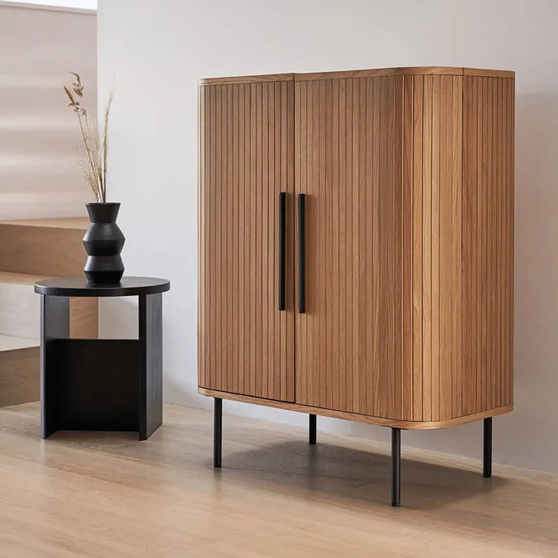 Easy Edge Bar Cabinet, White Oak