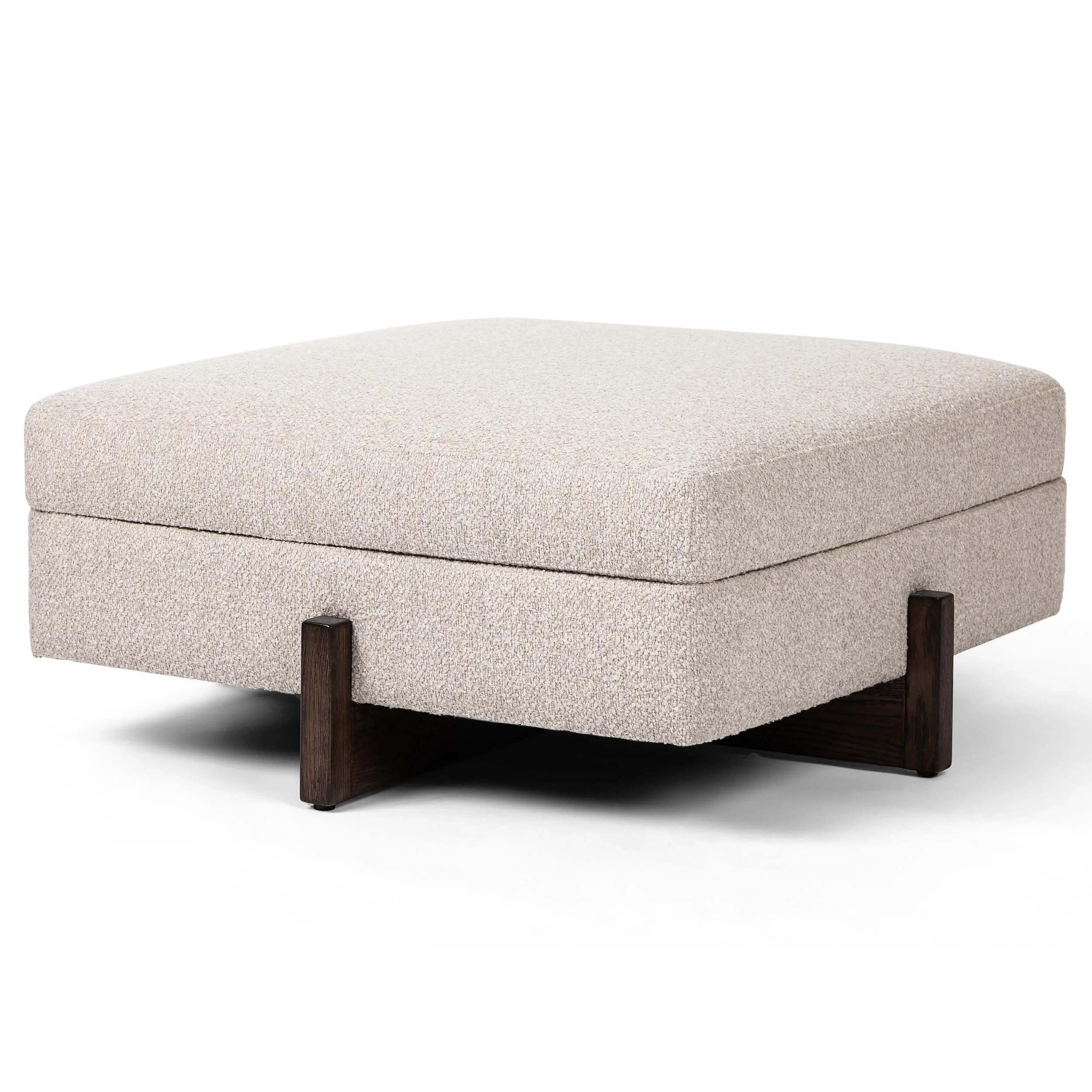 Esben 39" Square Storage Ottoman, Sattley Fog