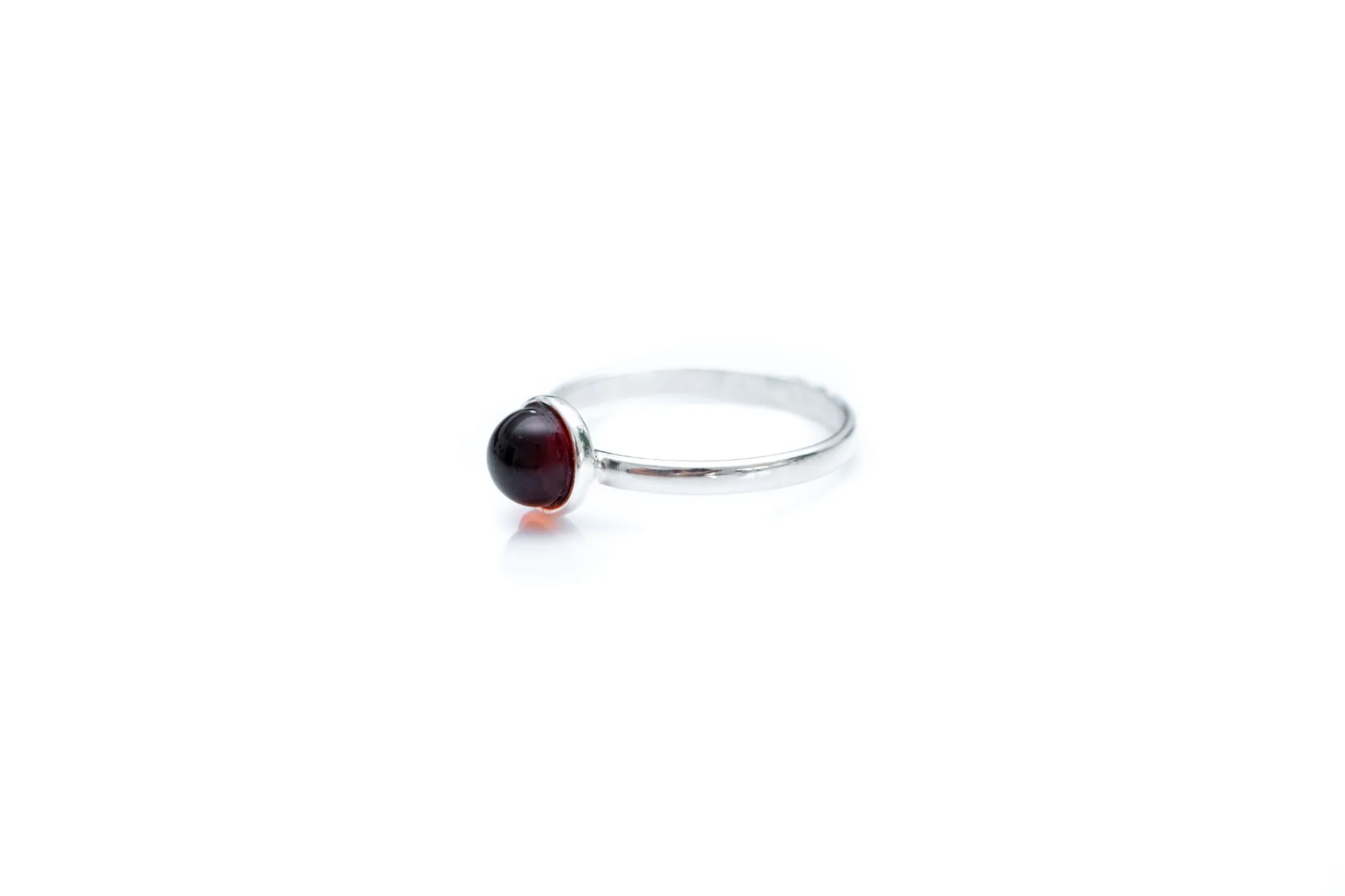 ESSENTIALS Mini Cherry Red Amber Stacking Ring - Elegant and Versatile Everyday Jewelry