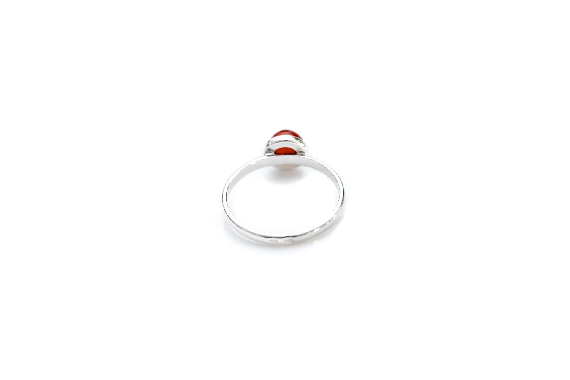 ESSENTIALS Mini Cherry Red Amber Stacking Ring - Elegant and Versatile Everyday Jewelry
