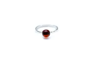ESSENTIALS Mini Cherry Red Amber Stacking Ring - Elegant and Versatile Everyday Jewelry