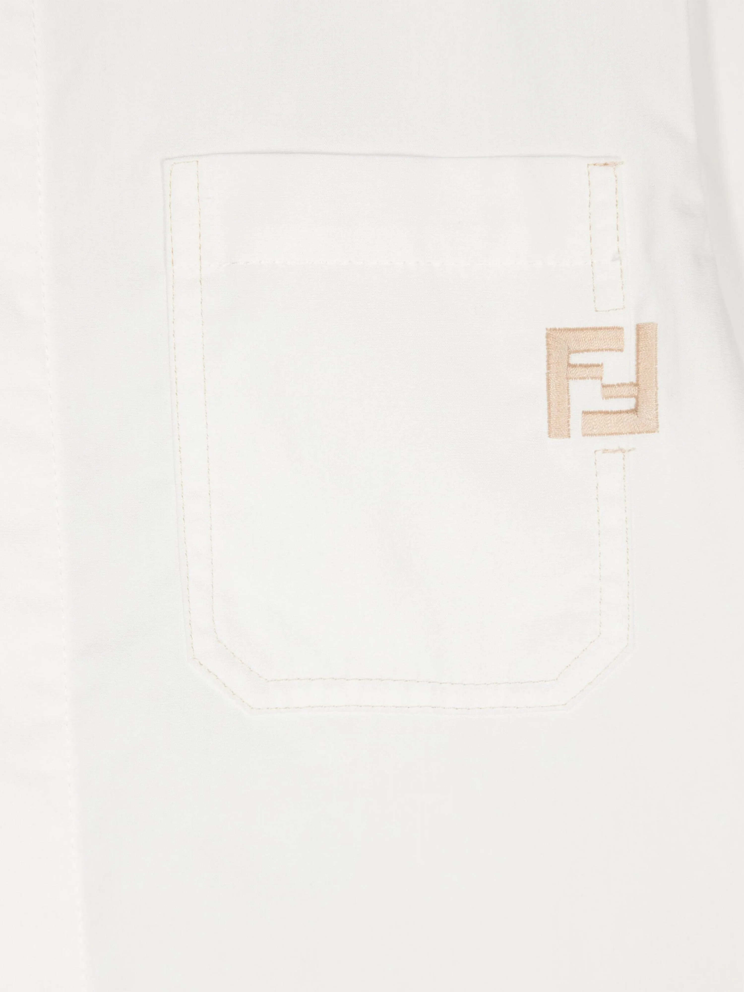 Fendi Boys Cotton Logo Shirt in White