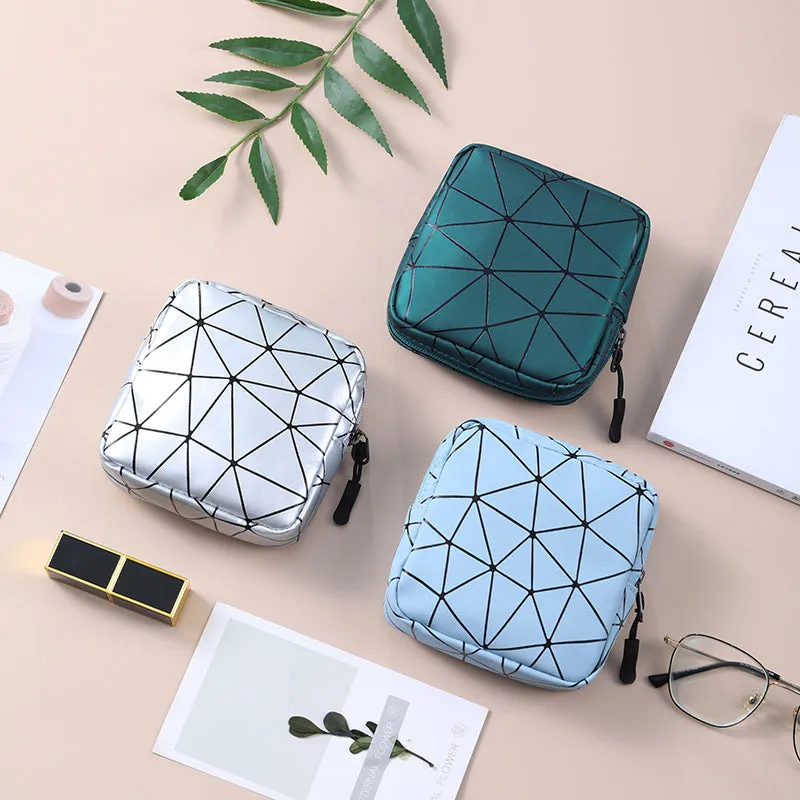 Geometric Metallic Purse For Men And Women