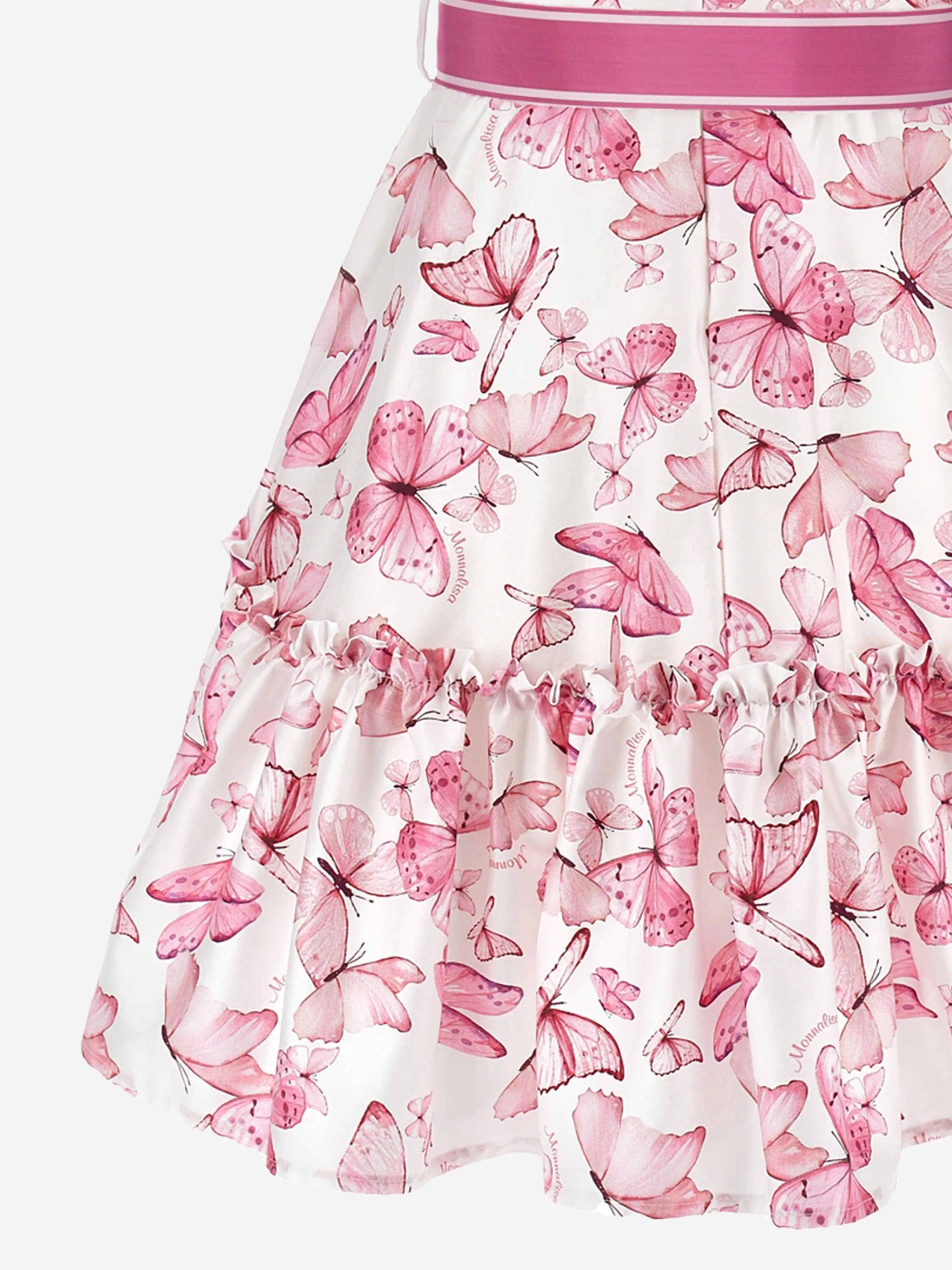 Girls Butterfly Print Dress in Pink