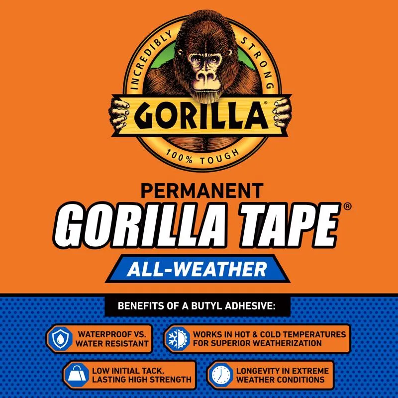 Gorilla 1.88 in. W X 25 yd L Black Duct Tape