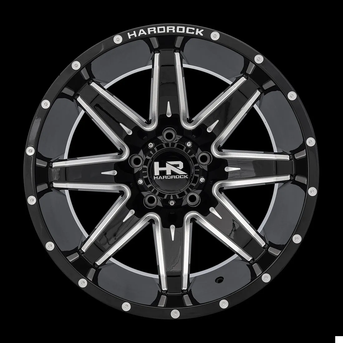 Hardrock H502 Painkiller XPosed 20X12 6X139.7 -44mm Black & Milled