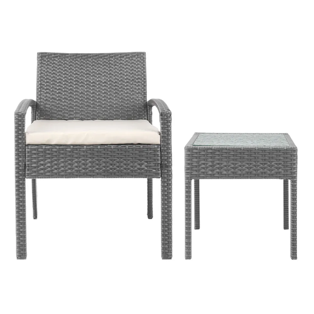 Harold 2-Seater Furniture 3-Piece Outdoor Setting - Grey