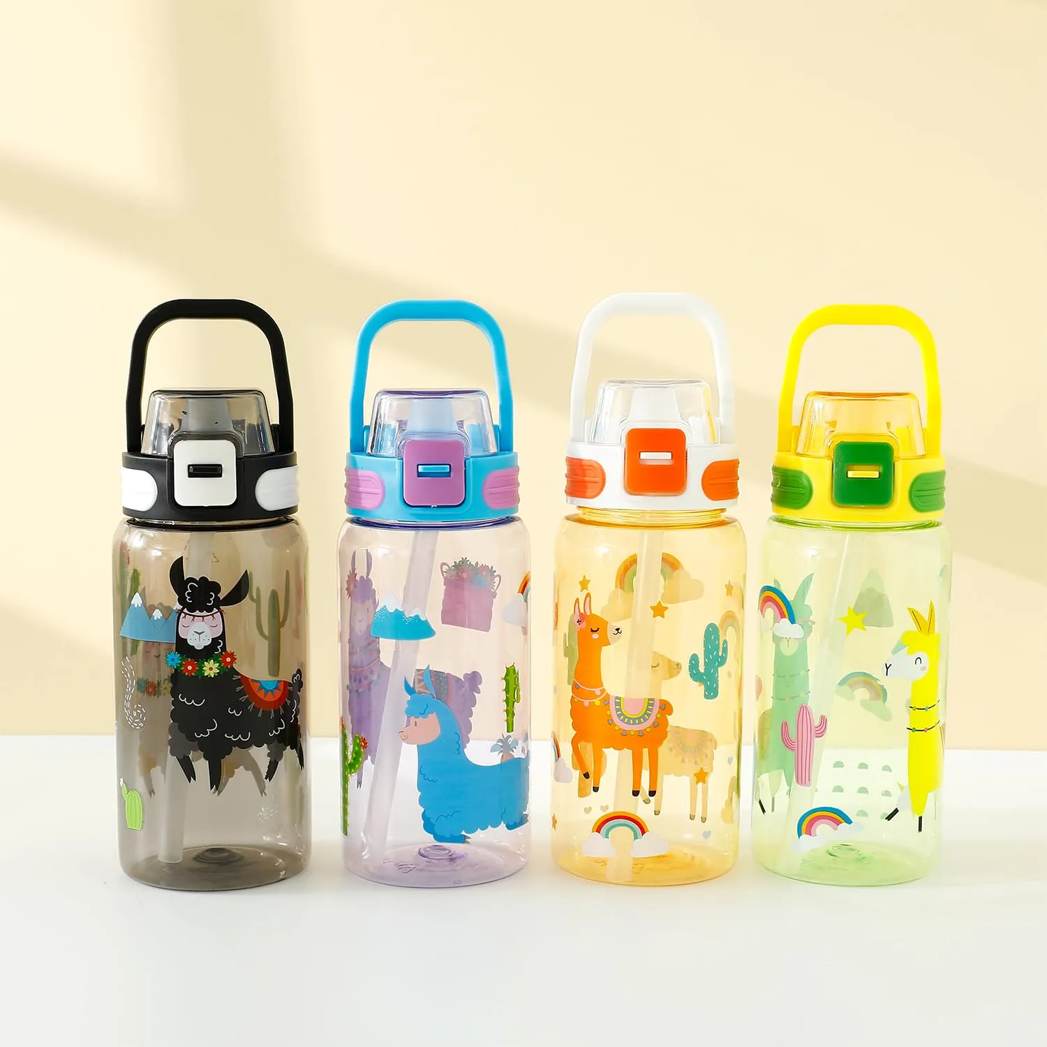 Kuber Industries Pack of 3 Kids Water Bottle With Straw |Sipper Water Bottle For Kids Boys Girls| Water Bottle with Locking Flip Lid | 650 ml | Blue | SYZ-7782B