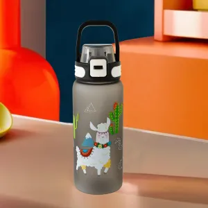 Kuber Industries Pack of 3 Kids Water Bottle With Straw |Sipper Water Bottle For Kids Boys Girls| Water Bottle with Locking Flip Lid | 800 ml |Black | SYZ-7791C