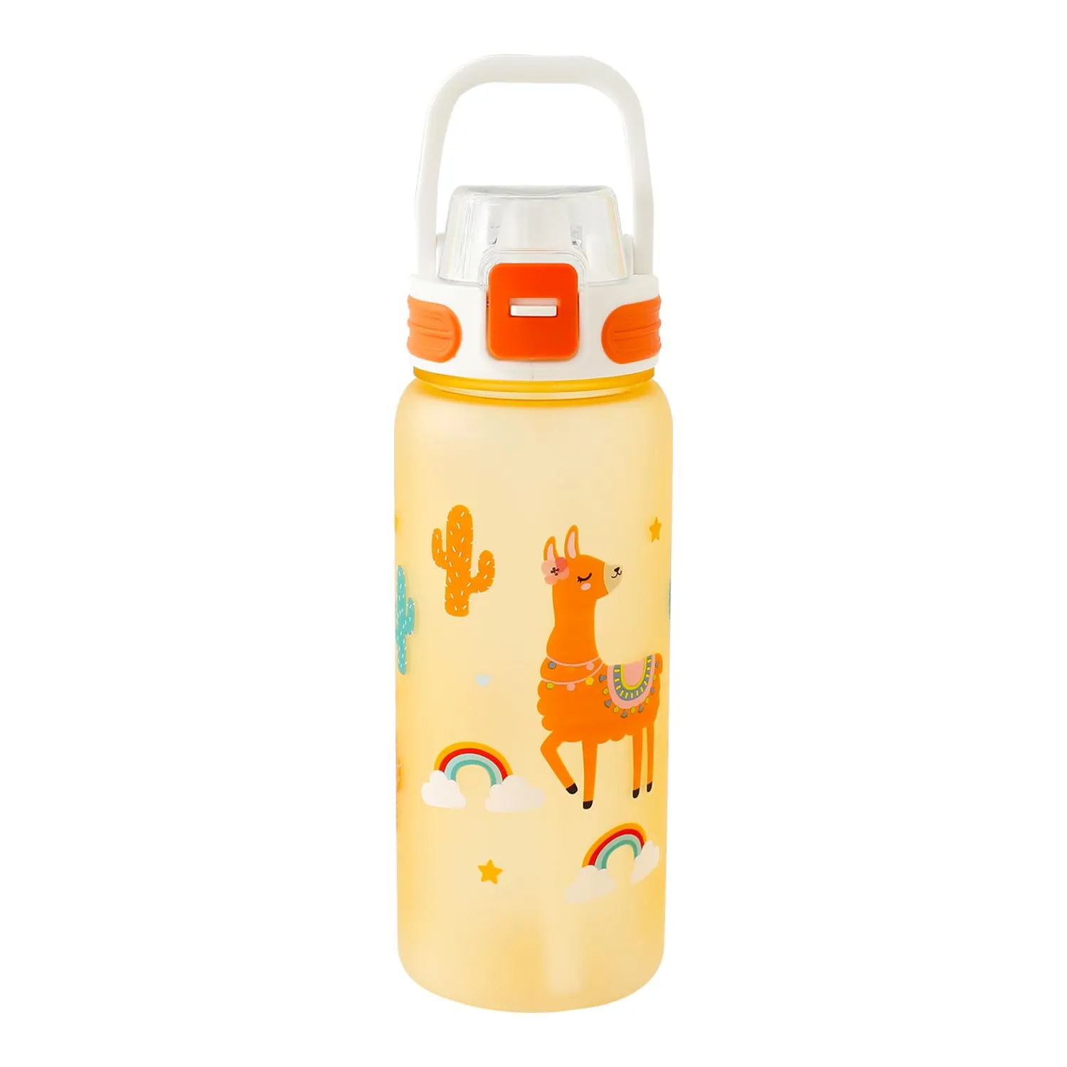 Kuber Industries Pack of 3 Kids Water Bottle With Straw |Sipper Water Bottle For Kids Boys Girls| Water Bottle with Locking Flip Lid | 800 ml |Orange | SYZ-7791B