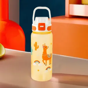 Kuber Industries Pack of 3 Kids Water Bottle With Straw |Sipper Water Bottle For Kids Boys Girls| Water Bottle with Locking Flip Lid | 800 ml |Orange | SYZ-7791B