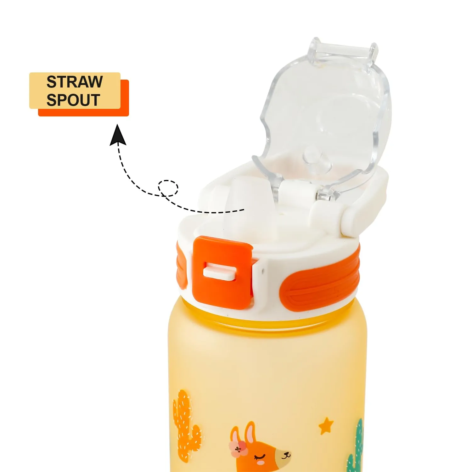 Kuber Industries Pack of 3 Kids Water Bottle With Straw |Sipper Water Bottle For Kids Boys Girls| Water Bottle with Locking Flip Lid | 800 ml |Orange | SYZ-7791B