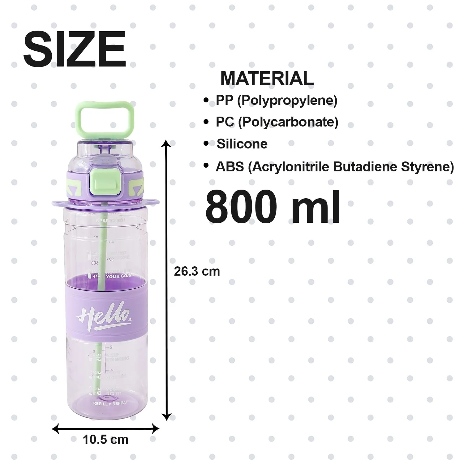 Kuber Industries Pack of 5 Kids Water Bottle With Straw |Sipper Water Bottle For Kids Boys Girls| Water Bottle with Locking Flip Lid | 800 ml |Purple | SYZ-7740A