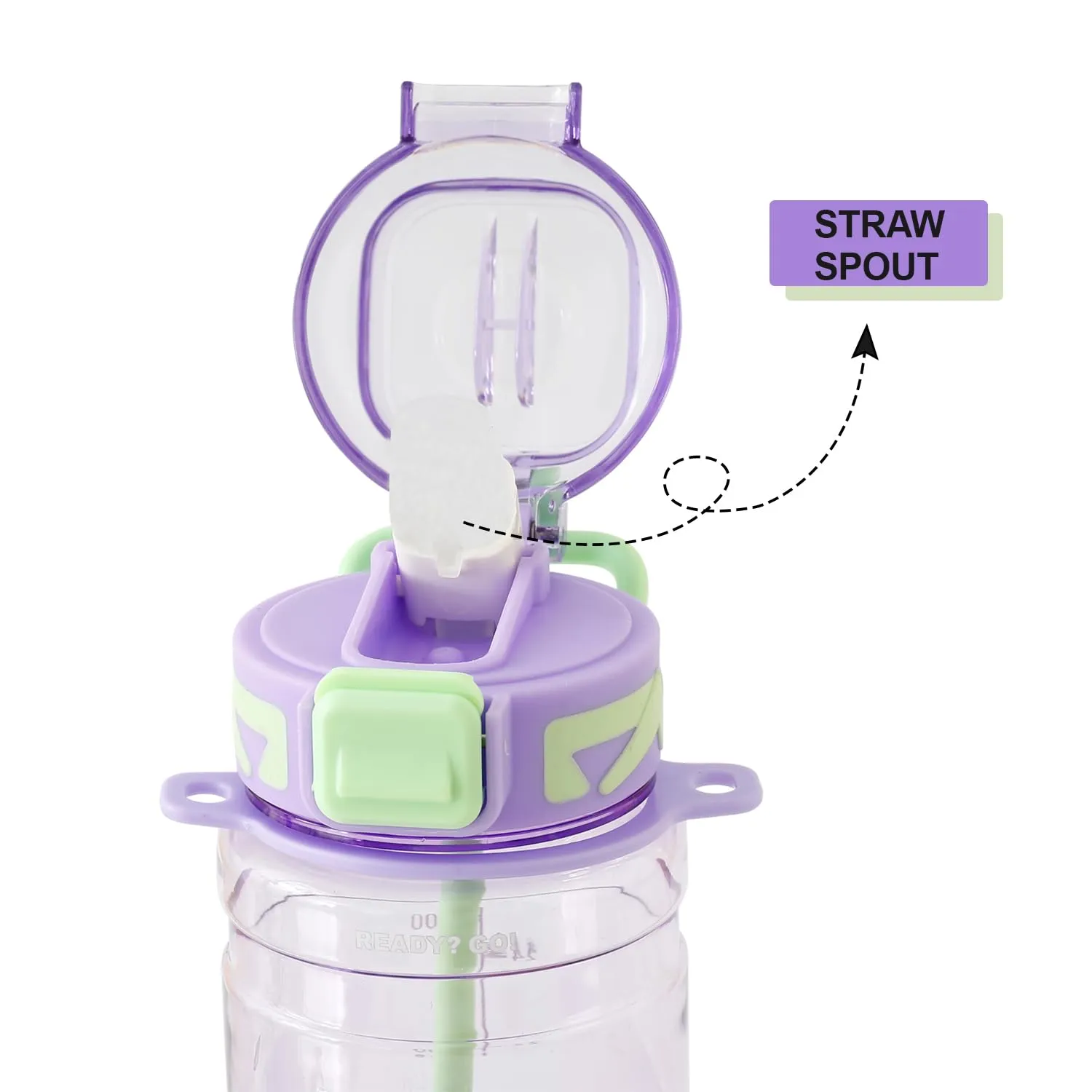 Kuber Industries Pack of 5 Kids Water Bottle With Straw |Sipper Water Bottle For Kids Boys Girls| Water Bottle with Locking Flip Lid | 800 ml |Purple | SYZ-7740A