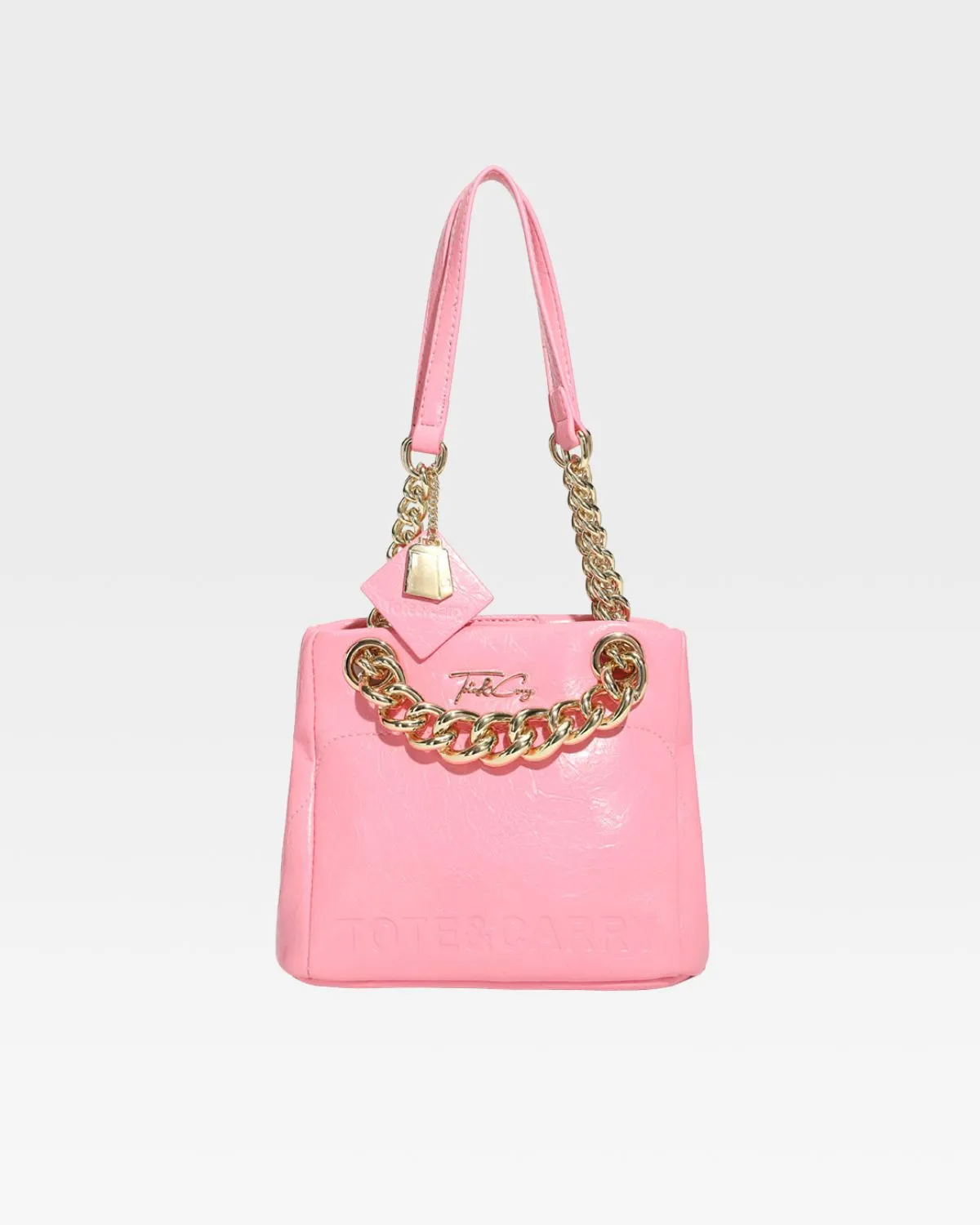 Leather Mini Tote Bag in Baby Pink