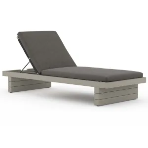 Leroy Outdoor Chaise, Charcoal/Weathered Grey