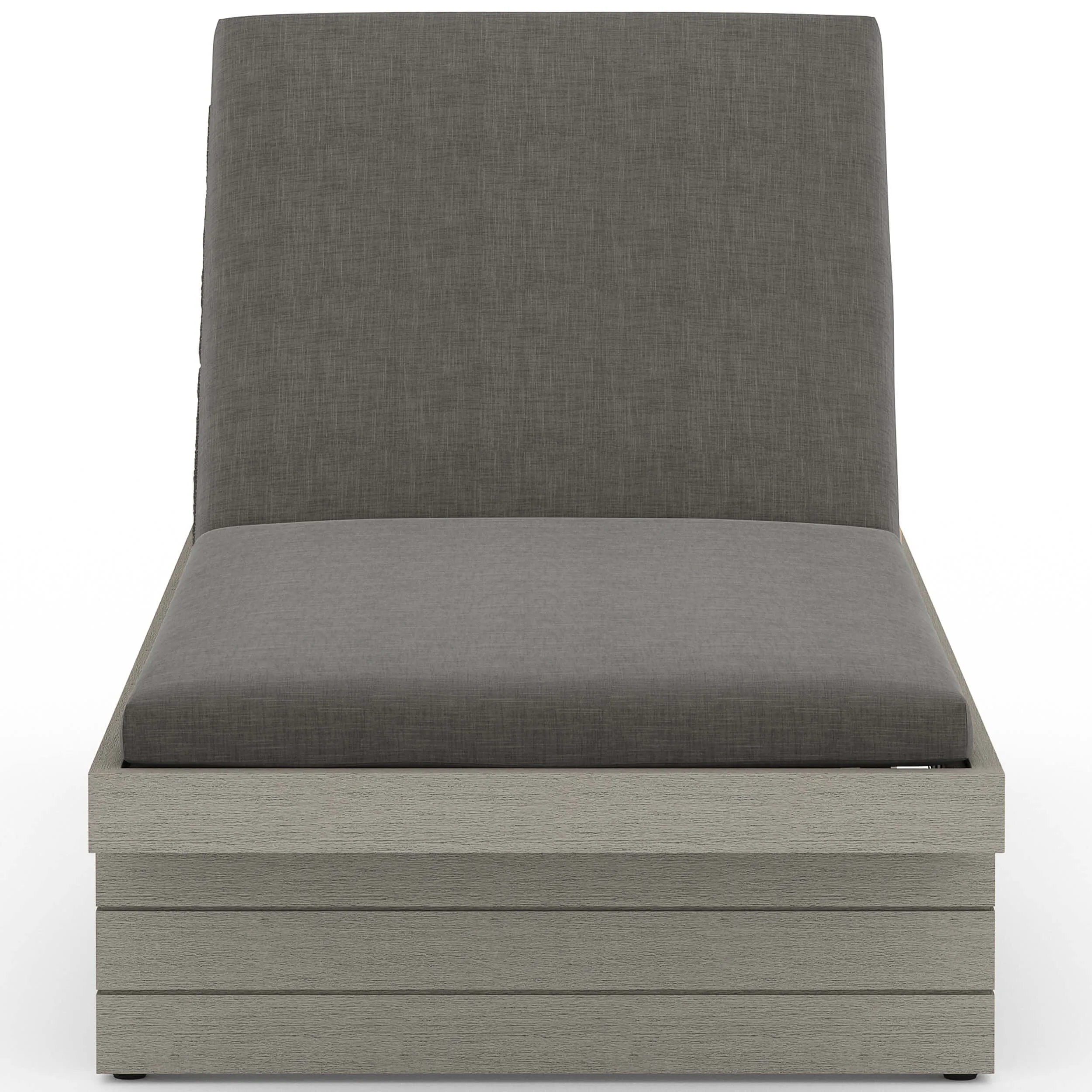 Leroy Outdoor Chaise, Charcoal/Weathered Grey