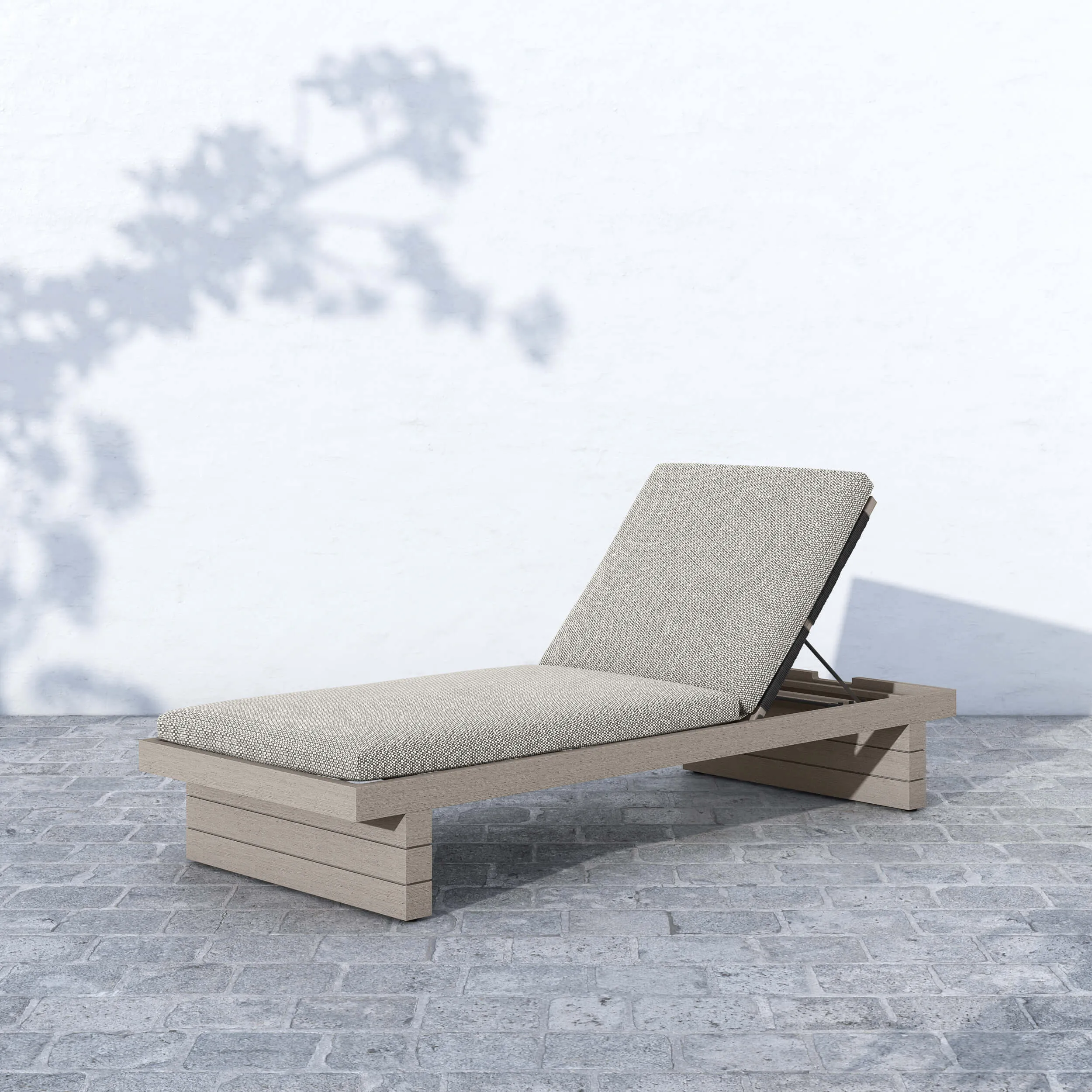 Leroy Outdoor Chaise, Faye Ash/Weathered Grey