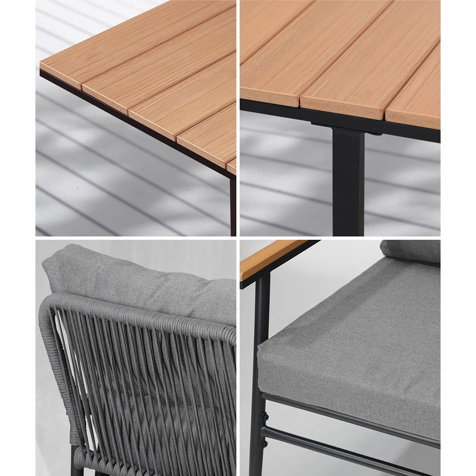 Livsip Outdoor Dining Set Patio Furniture Garden Table and Chairs 4 Seater
