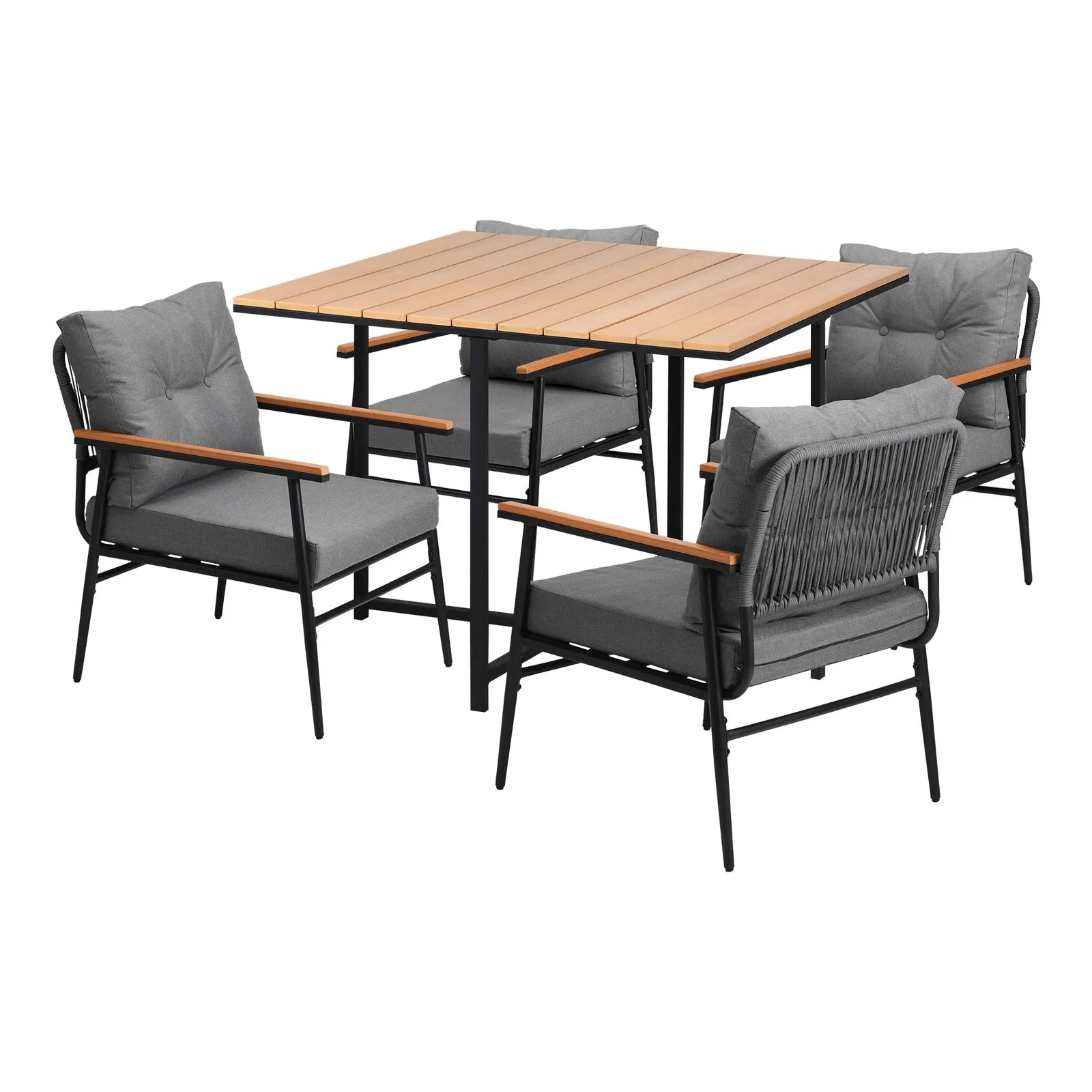 Livsip Outdoor Dining Set Patio Furniture Garden Table and Chairs 4 Seater