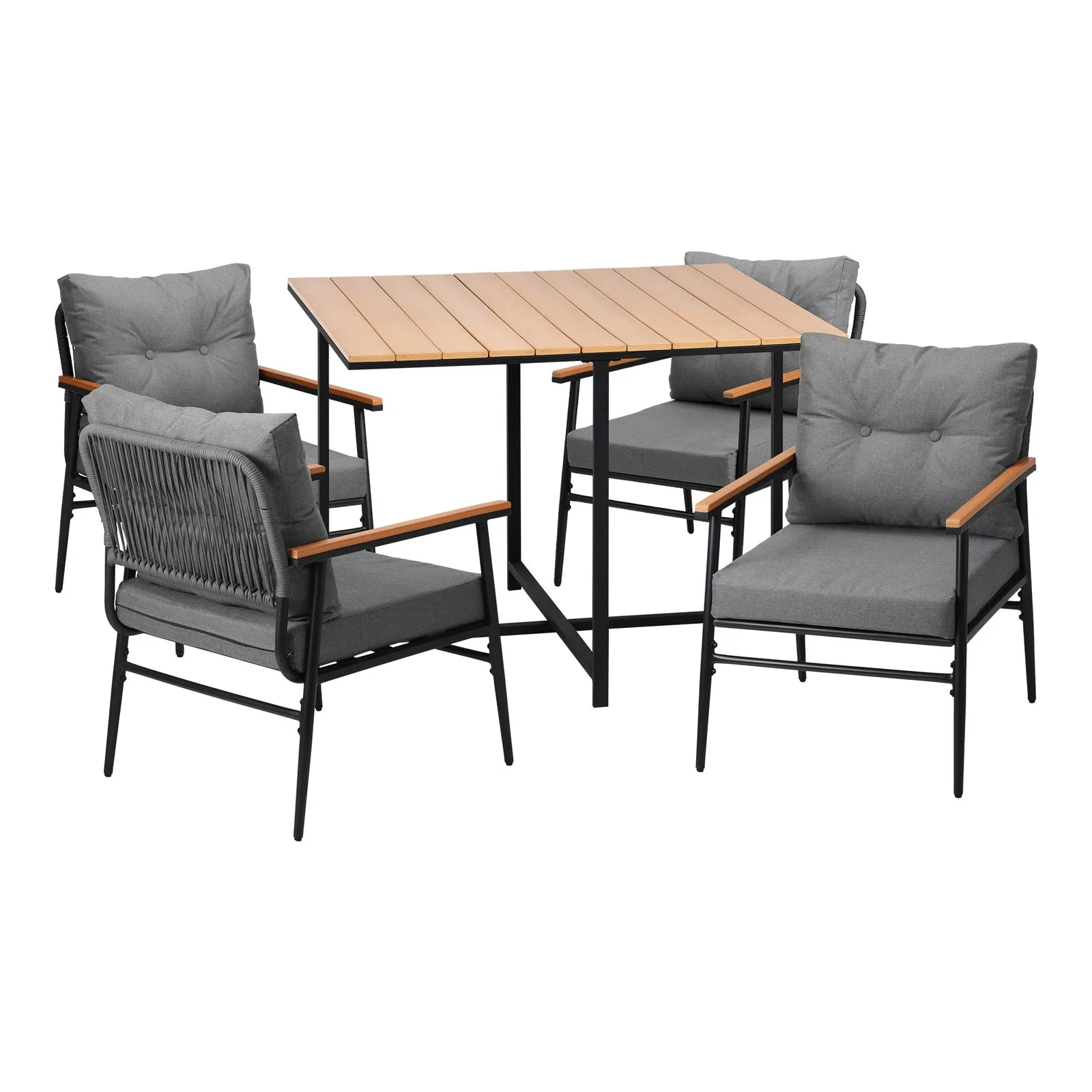 Livsip Outdoor Dining Set Patio Furniture Garden Table and Chairs 4 Seater