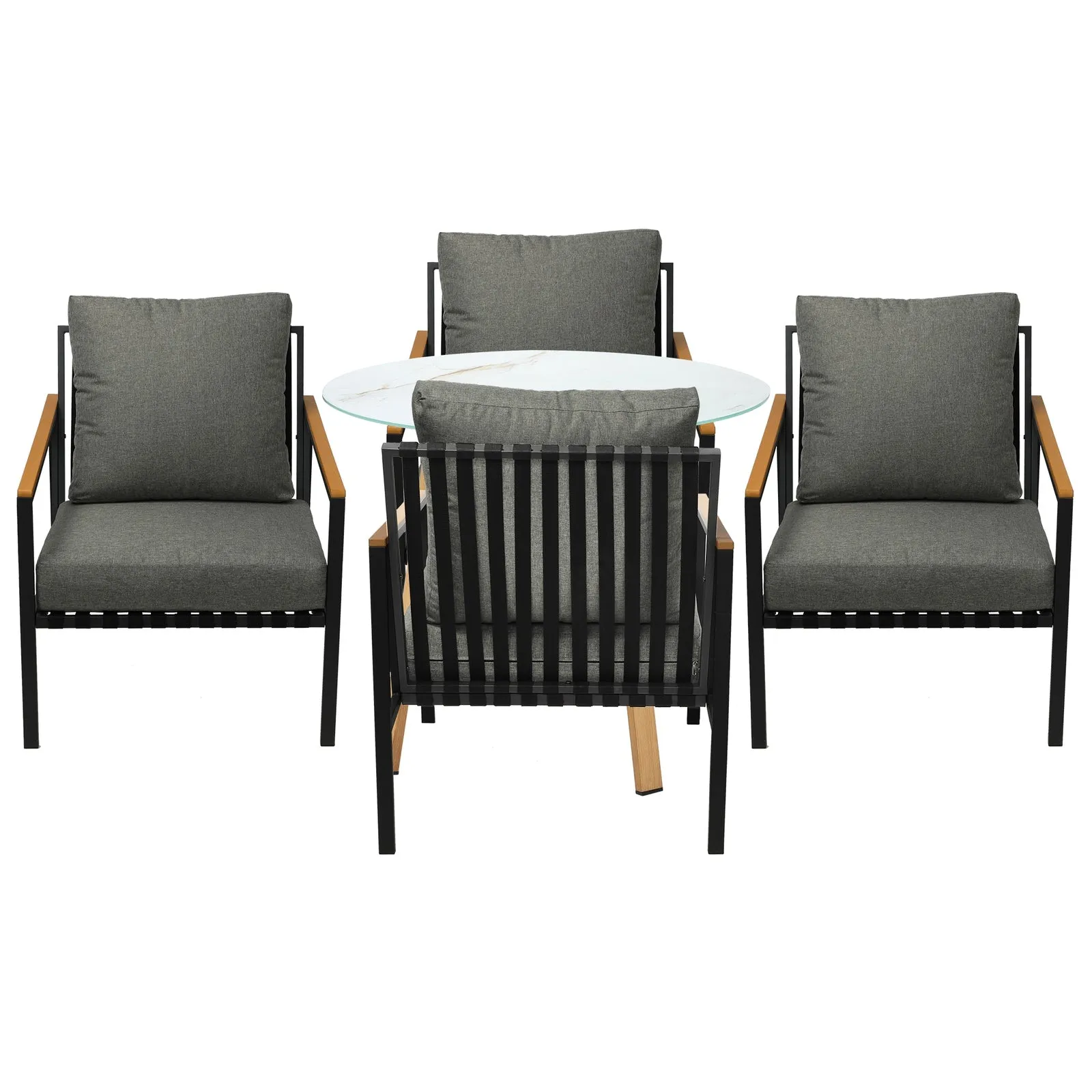 Livsip Outdoor Patio Setting Furniture Lounge Bistro Dining Set 4 Seater